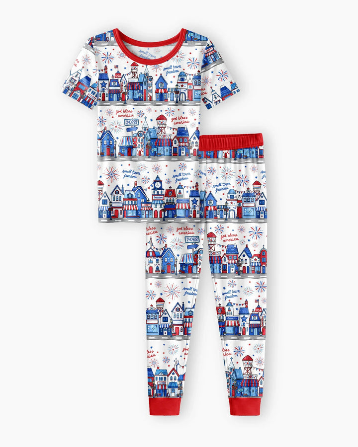 Zweiteiliges, kurzärmliges Pyjama-Set mit Marienkäfern