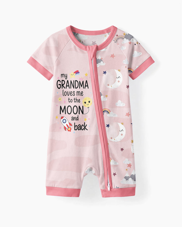 My Grandma Loves Me To The Moon And Back Bamboo Shorty Zippy