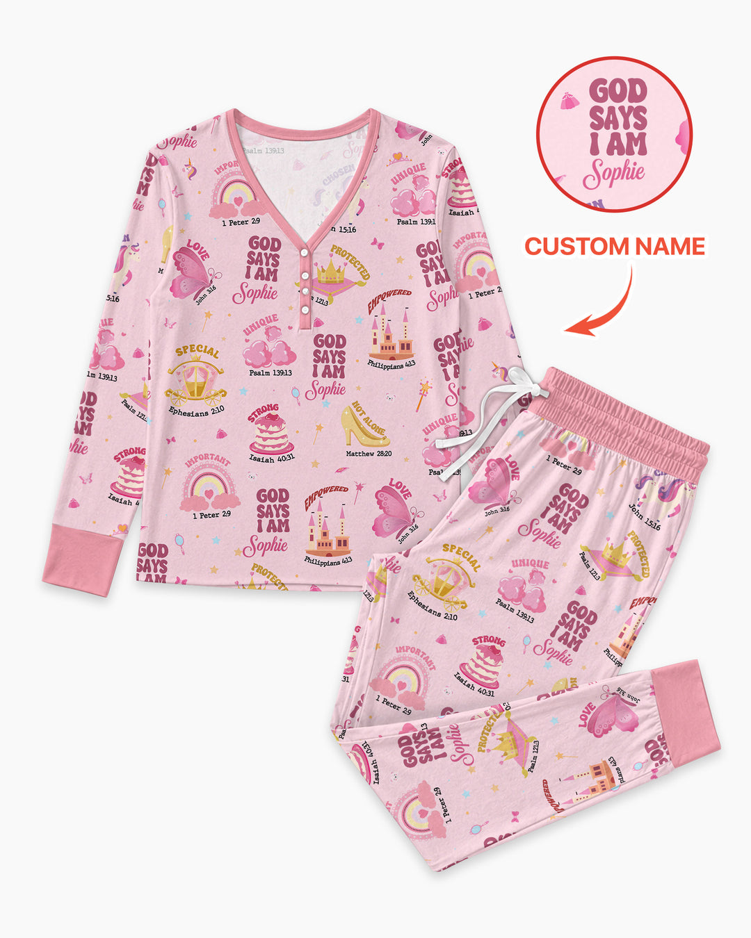Gott sagt, ich bin Damen-Pyjama-Set