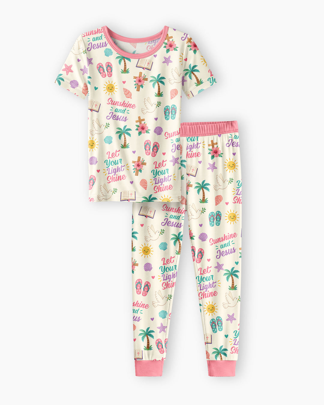 Zweiteiliges, kurzärmliges Pyjama-Set mit Marienkäfern
