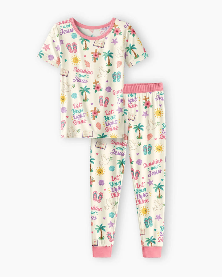 Zweiteiliges, kurzärmliges Pyjama-Set mit Marienkäfern