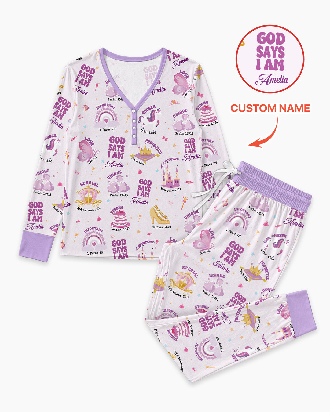 Gott sagt, ich bin Damen-Pyjama-Set