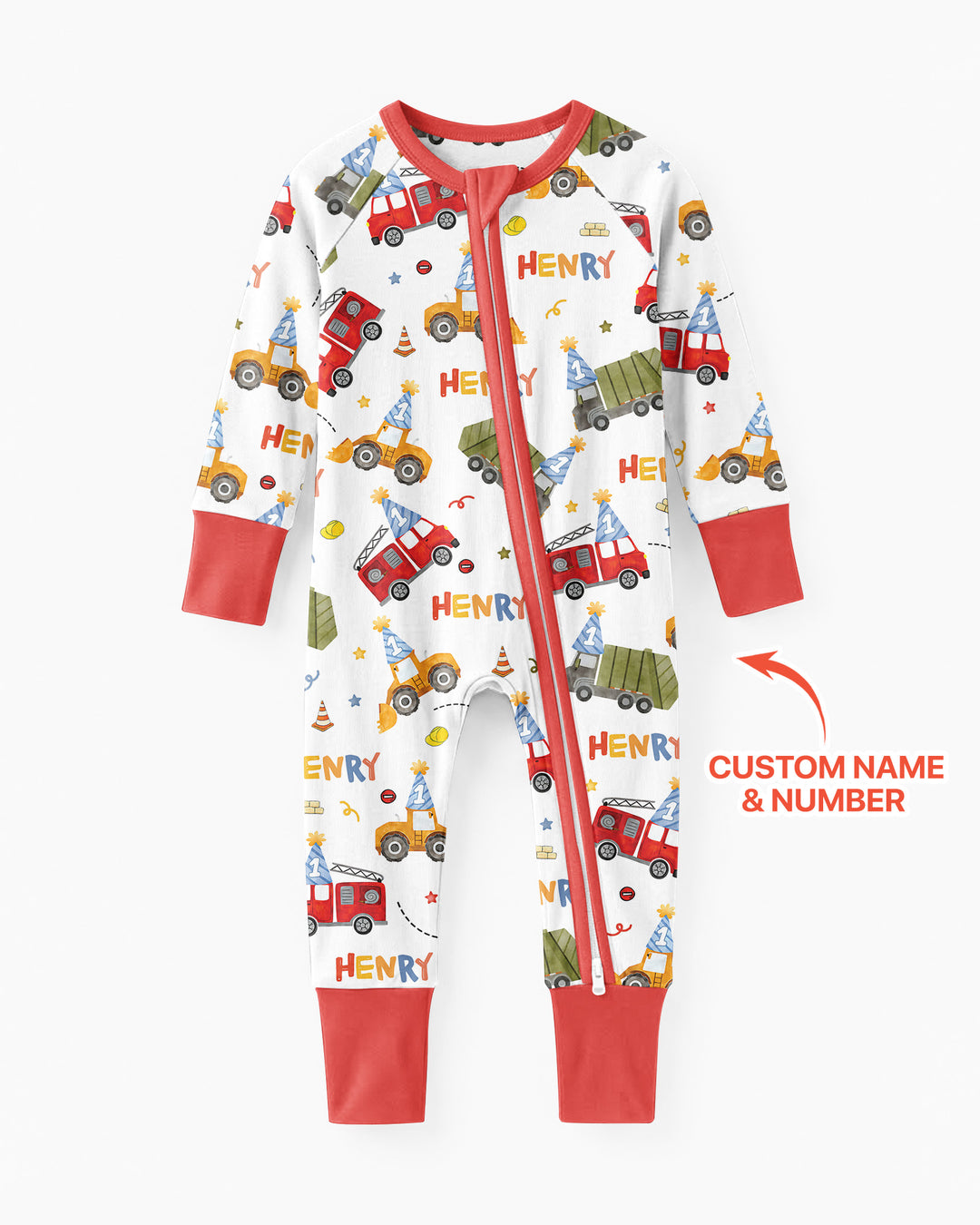 Personalized Birthday Trucks Bamboo Convertible Zippy