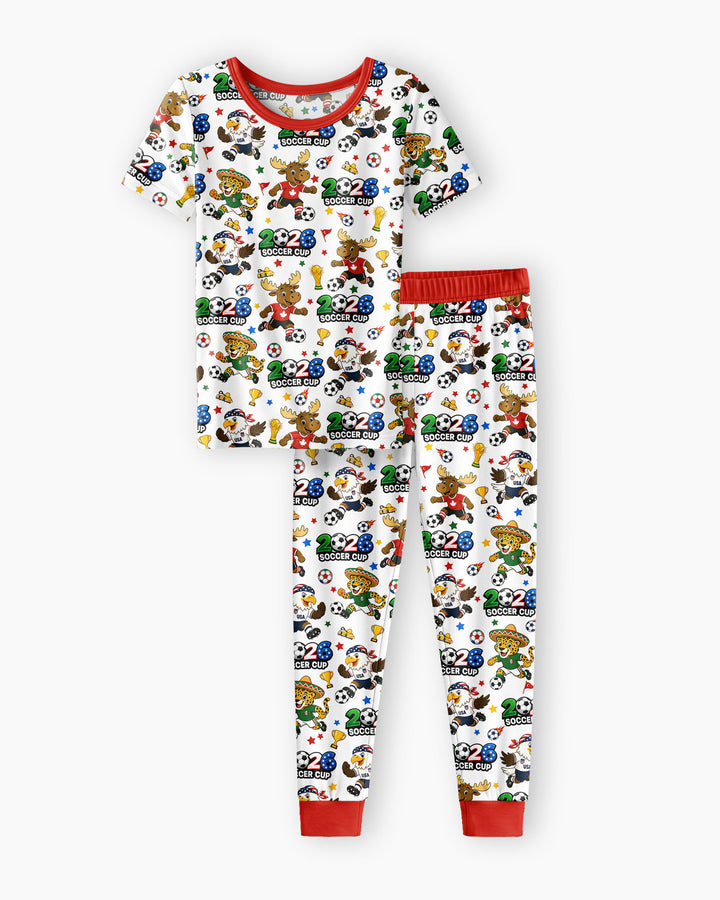Zweiteiliges, kurzärmliges Pyjama-Set mit Marienkäfern