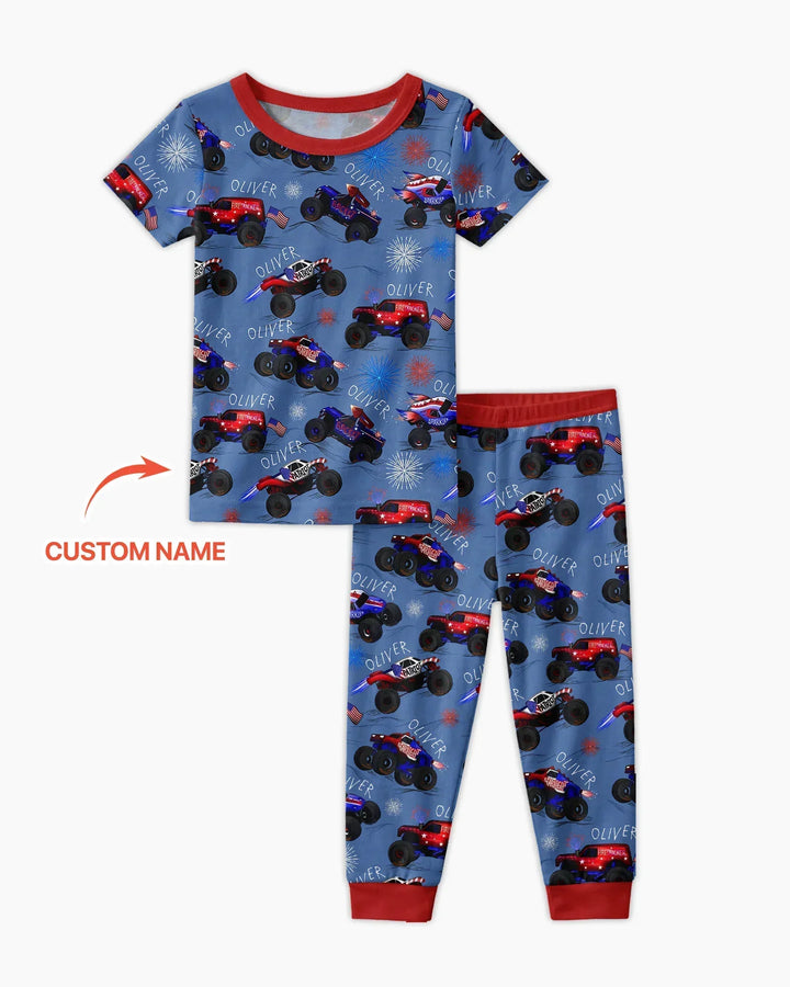 Zweiteiliges, kurzärmliges Pyjama-Set mit Marienkäfern