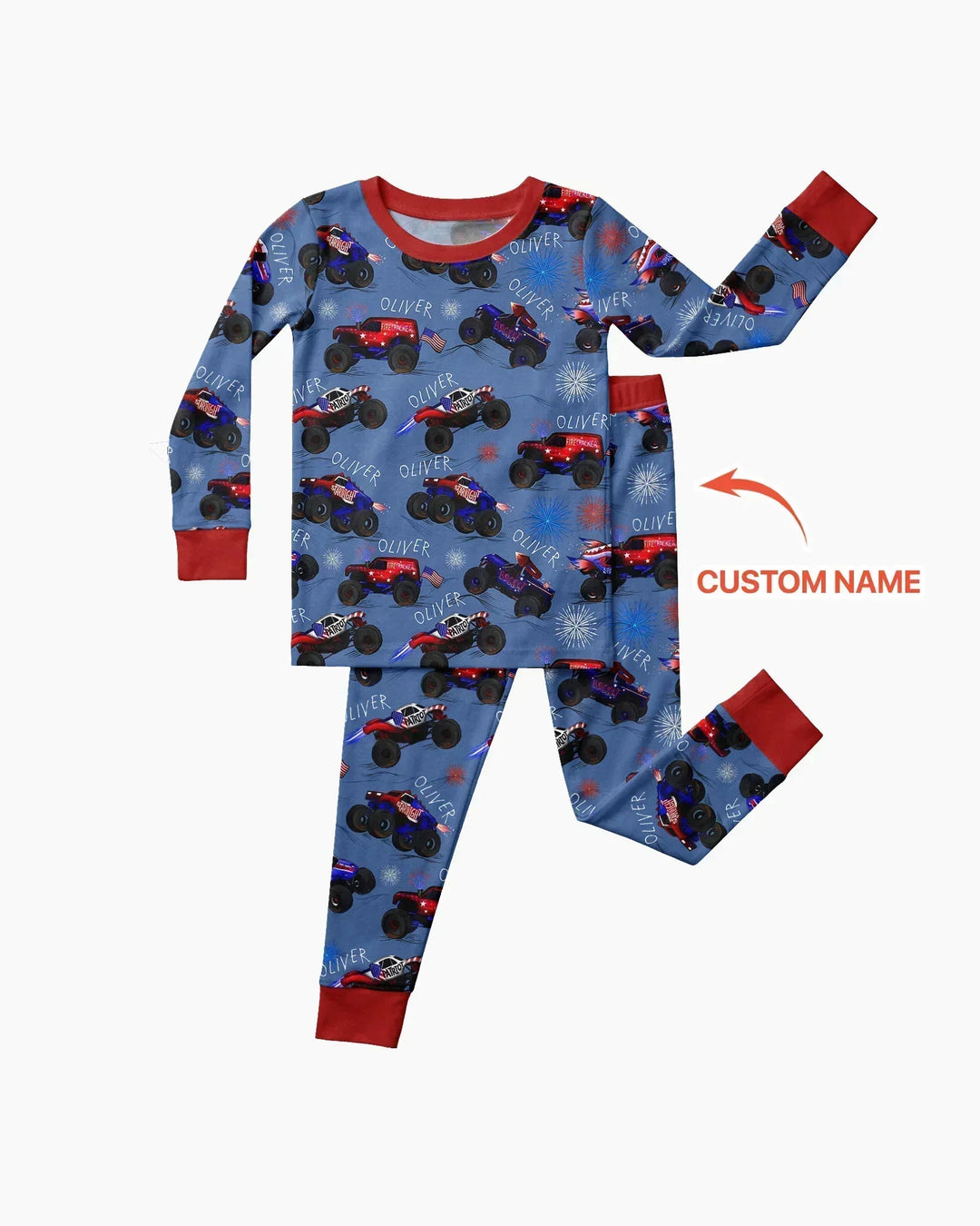 Zweiteiliges Langarm-Pyjama-Set mit Sommerfrüchten