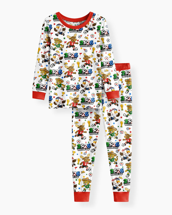 Zweiteiliges Langarm-Pyjama-Set mit Sommerfrüchten