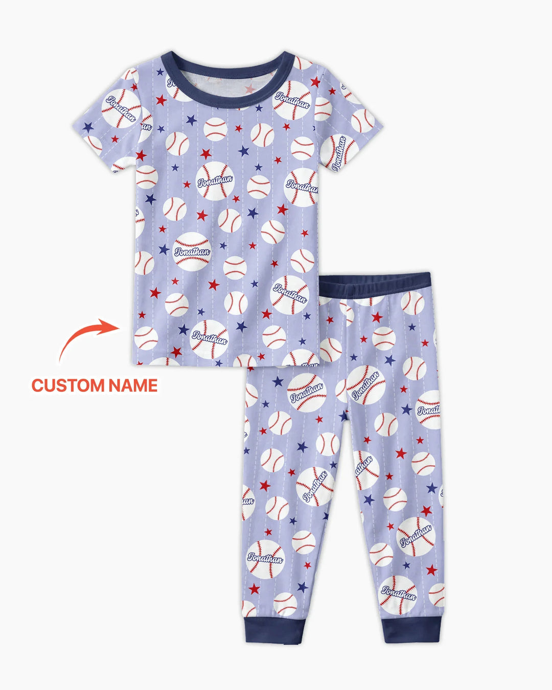 Custom Name Rookie of The Year Matching Bamboo Two Piece Short Sleeve Pajama Set