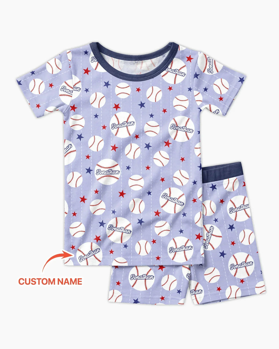 Zweiteiliges Pyjama-Set mit kurzen Ärmeln und Shorts im Sommer-Design