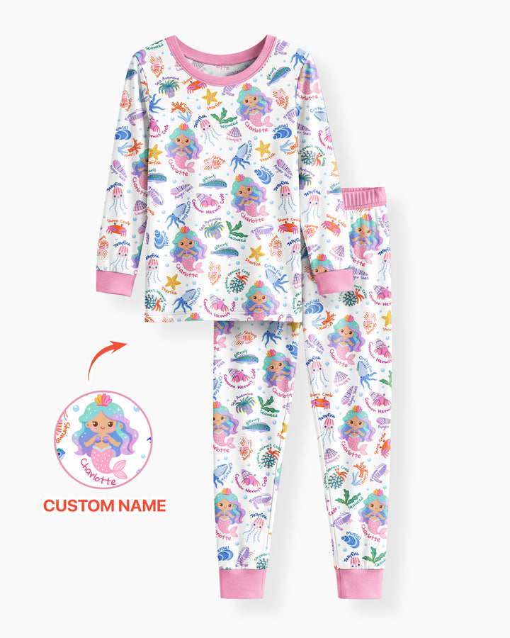 Zweiteiliges Langarm-Pyjama-Set mit Sommerfrüchten