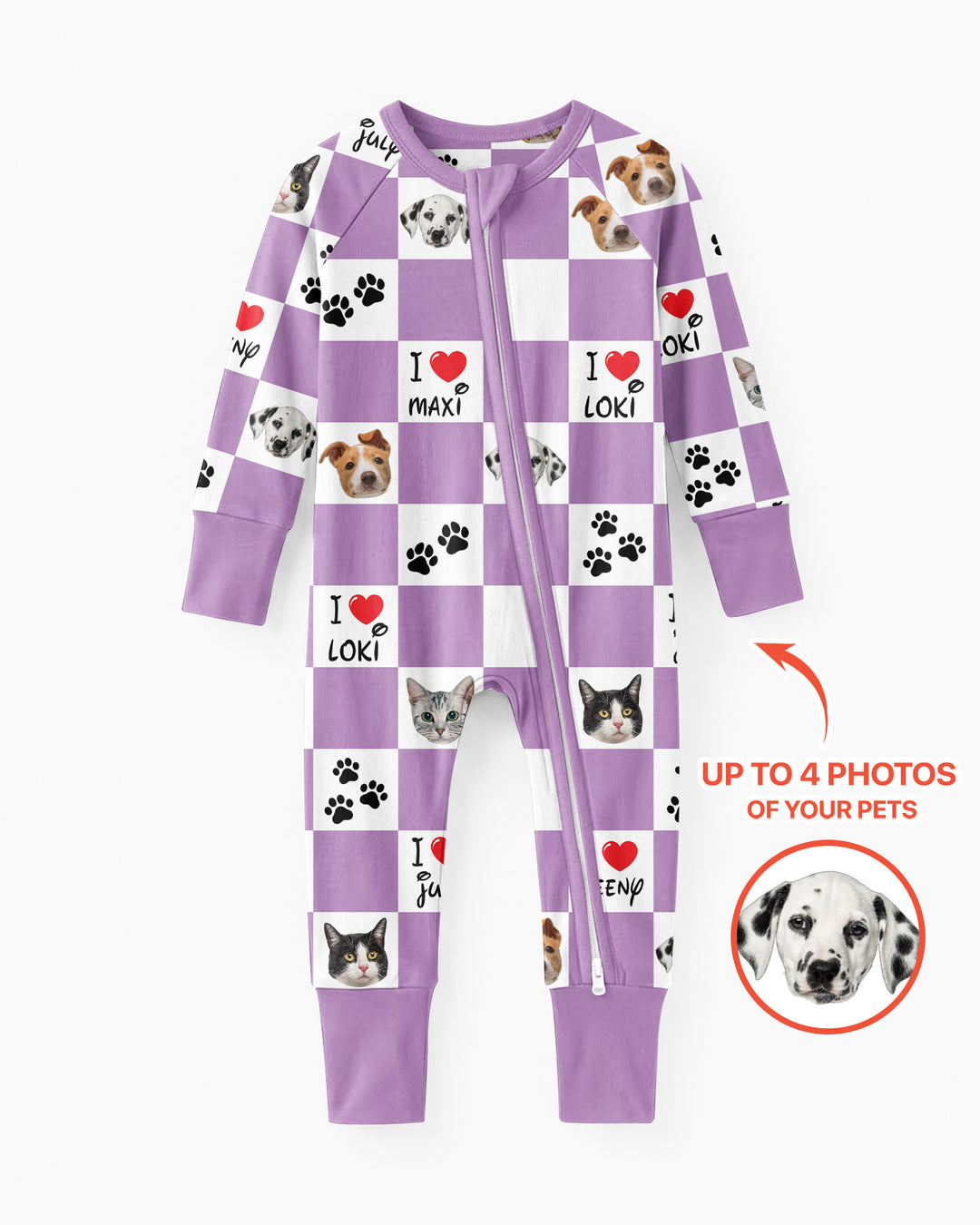 Custom Photo I Love My Best Friend Dog/Cat Bamboo Convertible Zippy