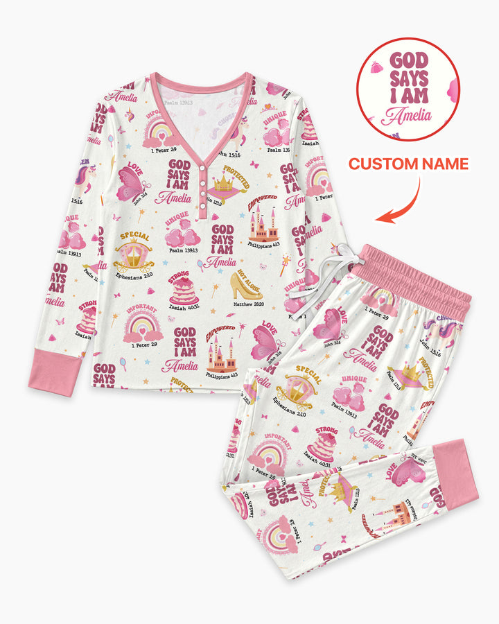 Gott sagt, ich bin Damen-Pyjama-Set