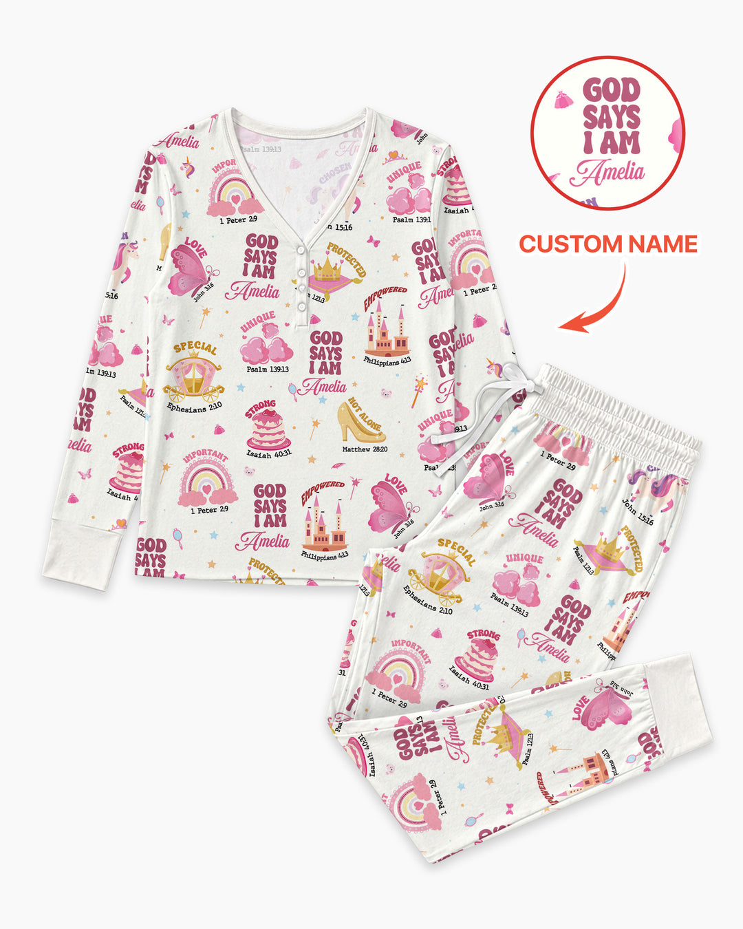 Gott sagt, ich bin Damen-Pyjama-Set