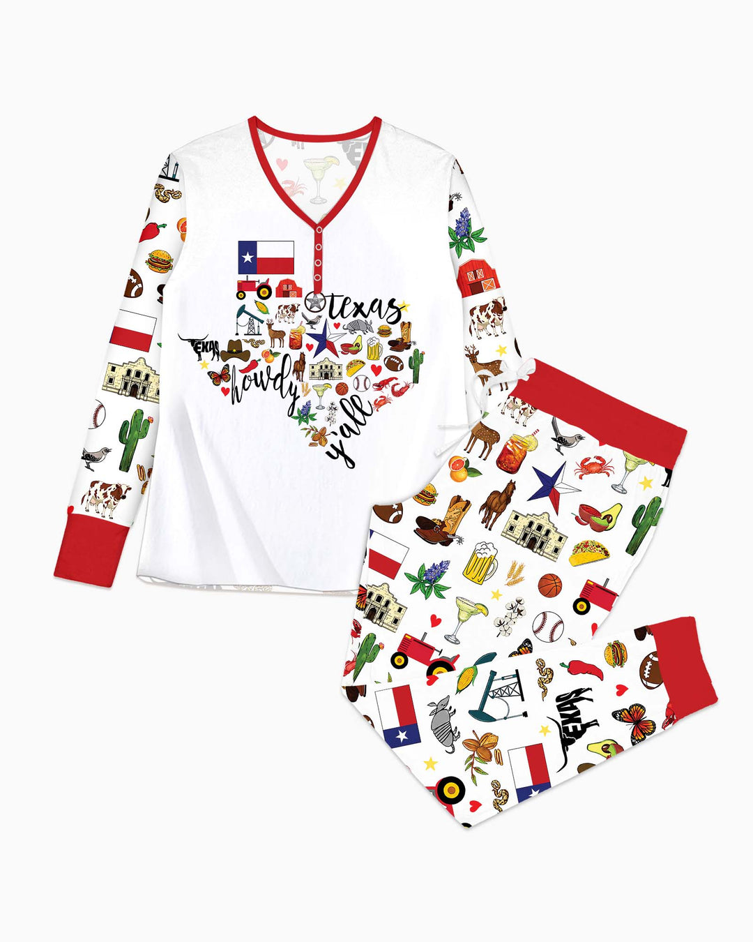 Texas Map Bamboo Women Pajama Set