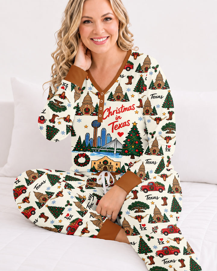 Christmas In Texas Bamboo Women Pajama Set