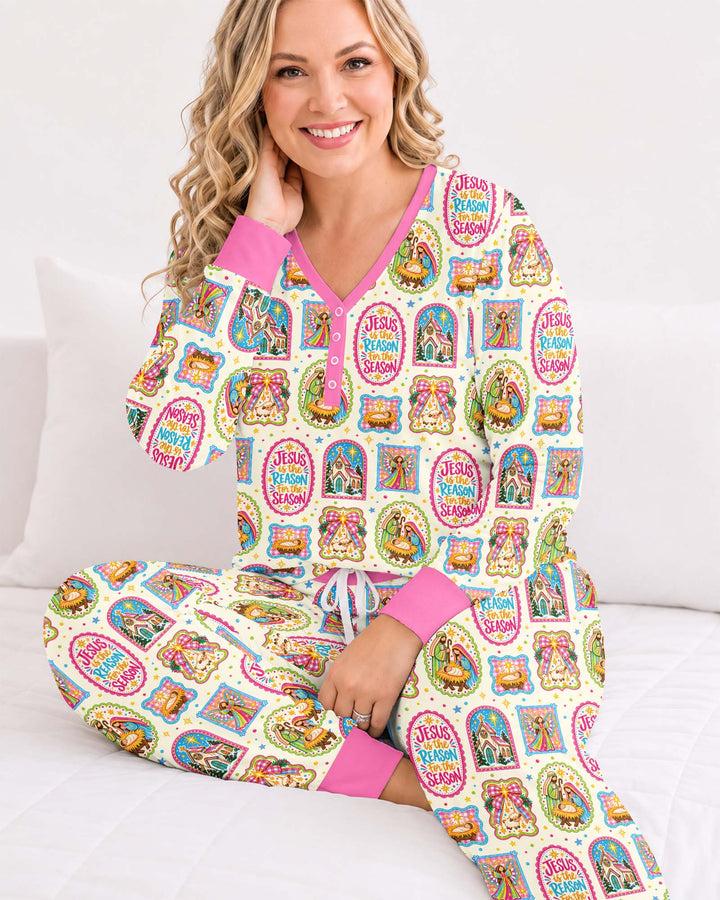 Nativity Jesus Is The Reason Bamboo Women Pajama Set