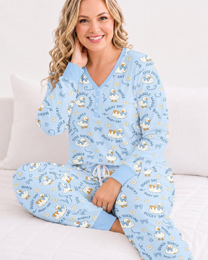 Happy Ducky Day Bamboo Women Pajama Set