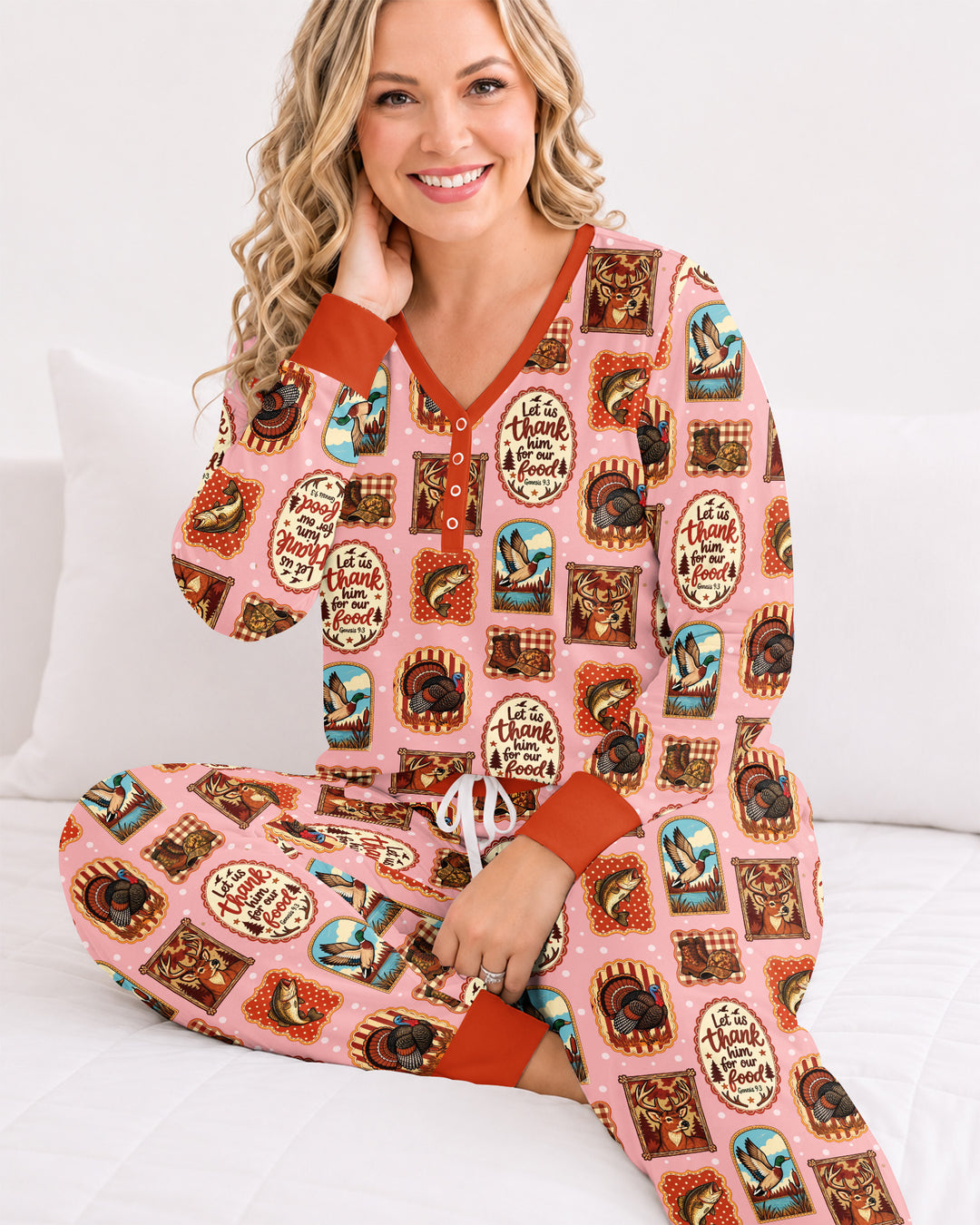 Hunting Let Us Thank Him For Our Food Bamboo Women Pajama Set