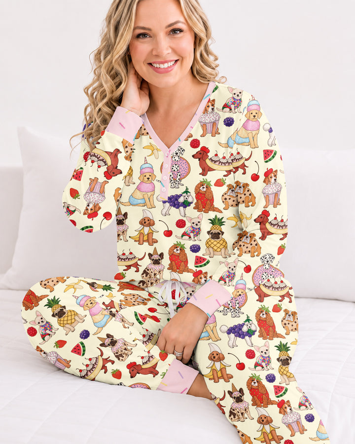 Sweet Treat Pups Bamboo Women Pajama Set