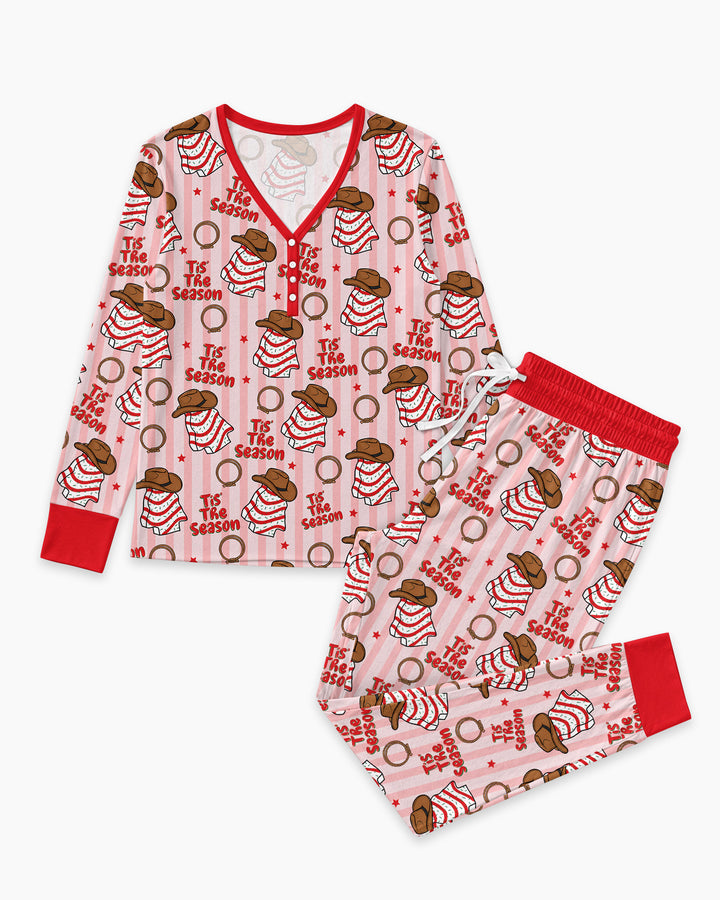 Western Christmas Tis the Season Bamboo Women Pajama Set