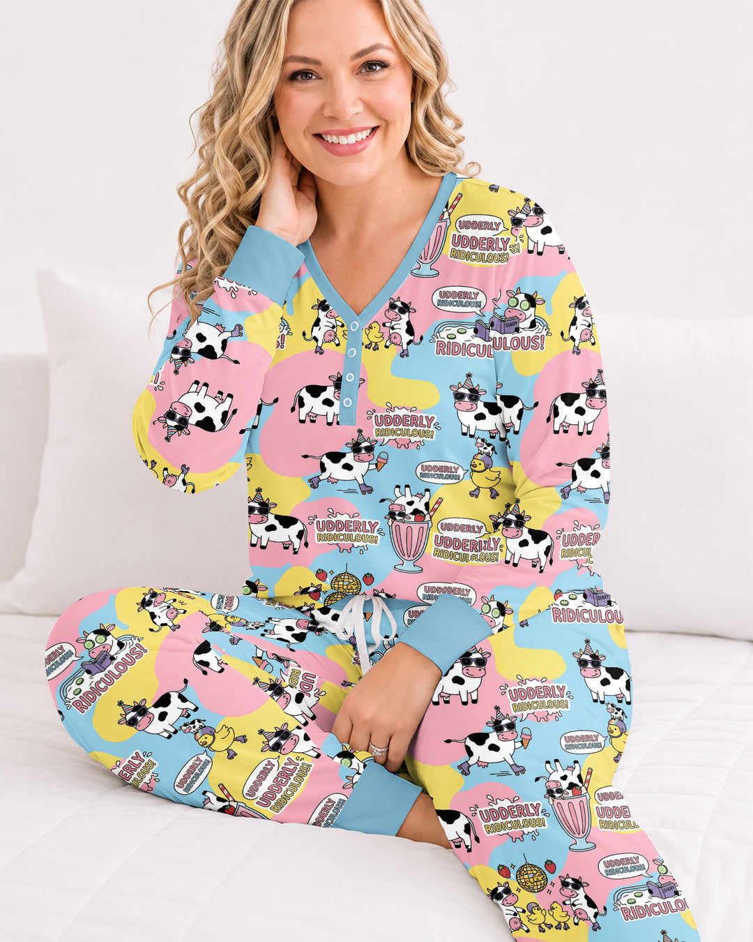 Too Ridiculous To Moo Bamboo Women Pajama Set