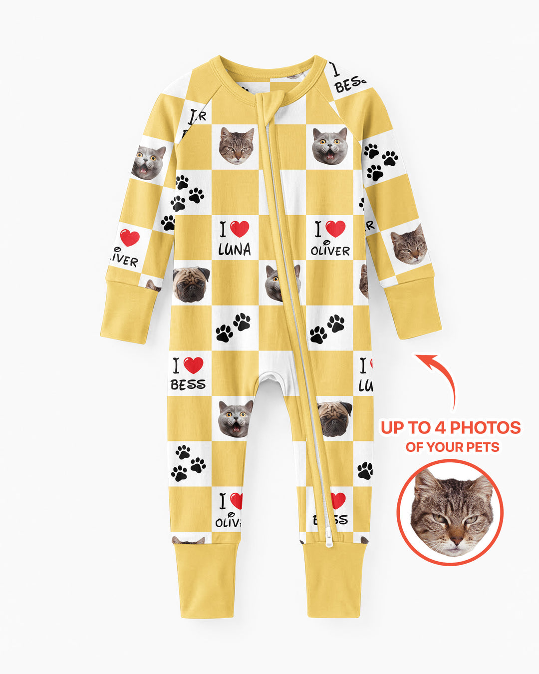 Custom Photo I Love My Best Friend Dog/Cat Bamboo Convertible Zippy