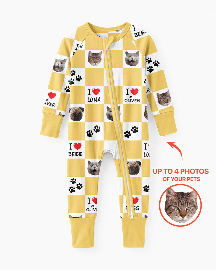 Custom Photo I Love My Best Friend Dog/Cat Bamboo Convertible Zippy