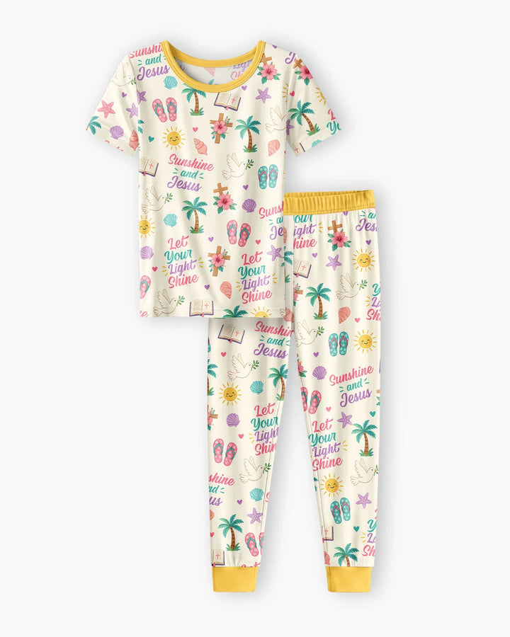 Zweiteiliges, kurzärmliges Pyjama-Set mit Marienkäfern