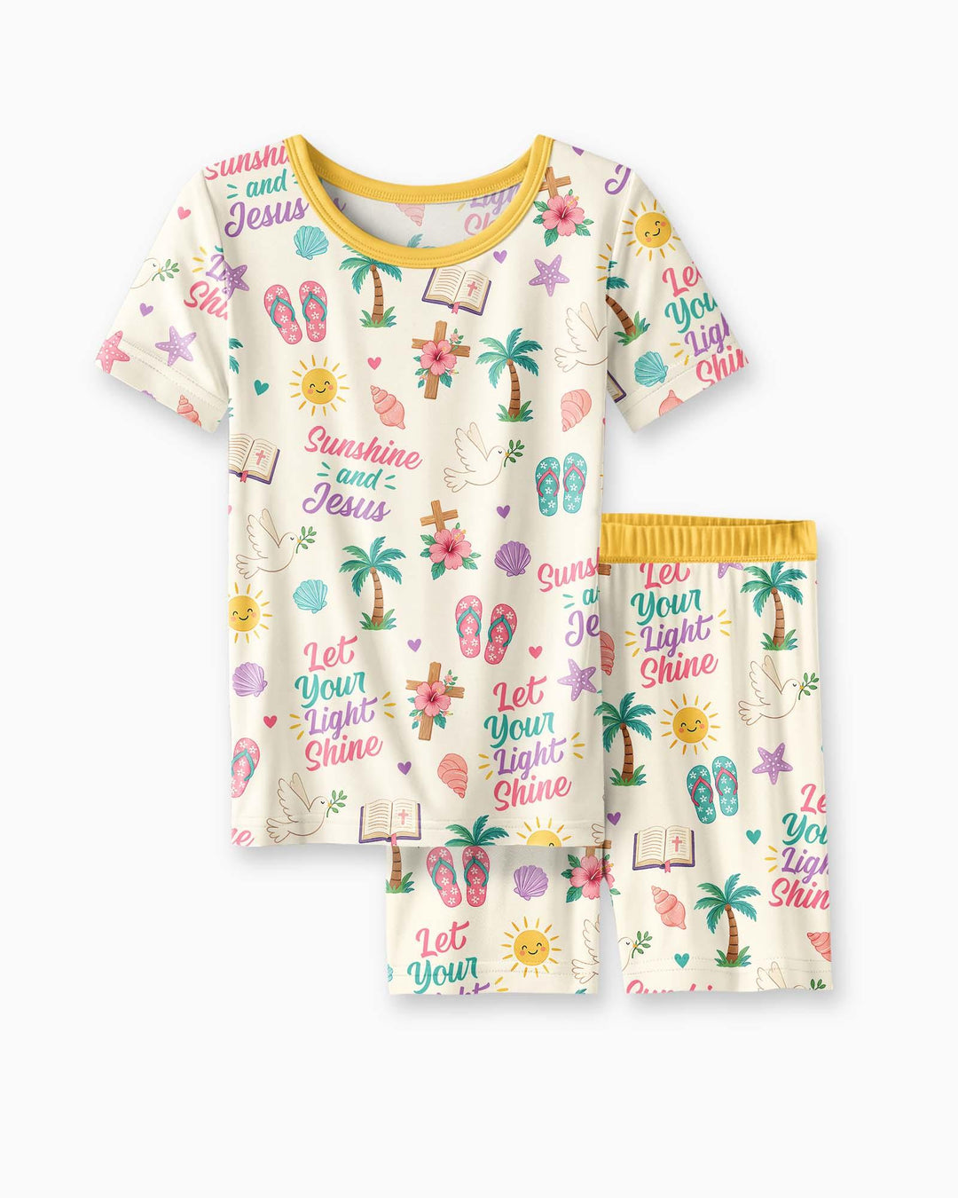 Schlafanzug-Set zweiteilig, kurze Ärmel, kurze Hose, Bambus