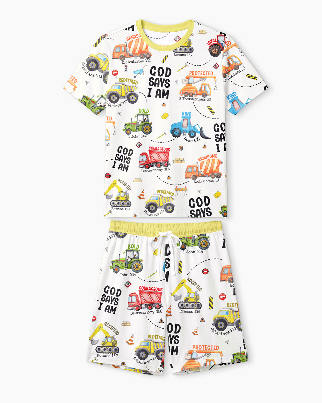 God Says I Am Men Short Sleeve Short Pajama Set