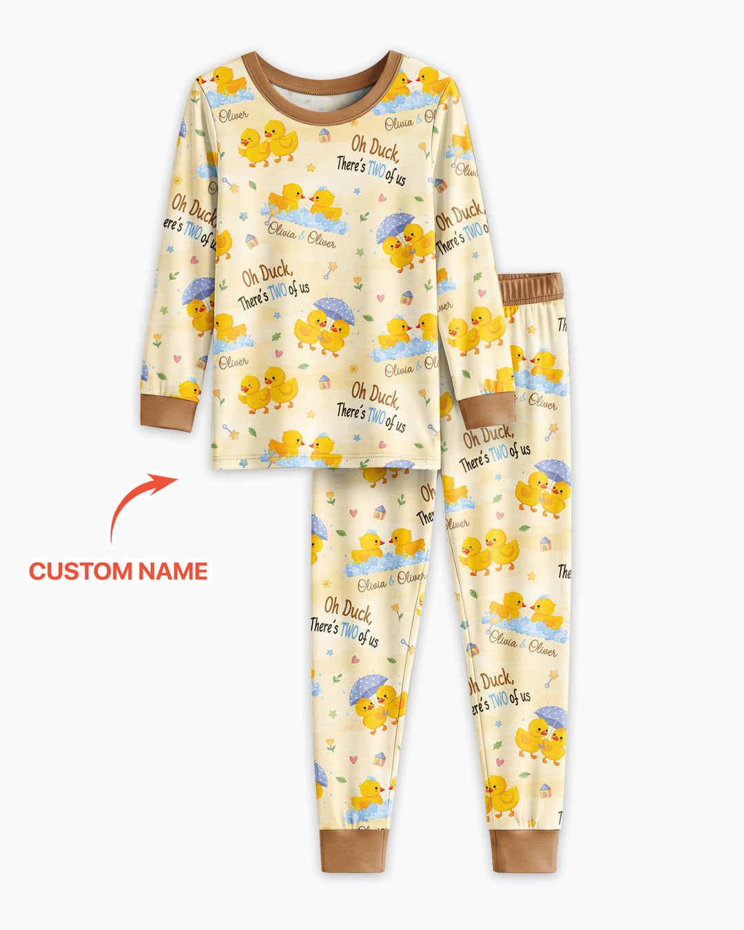 Oh Duck There's Two Of Us Twin Bamboo Two Piece Long Sleeve Pajama Set