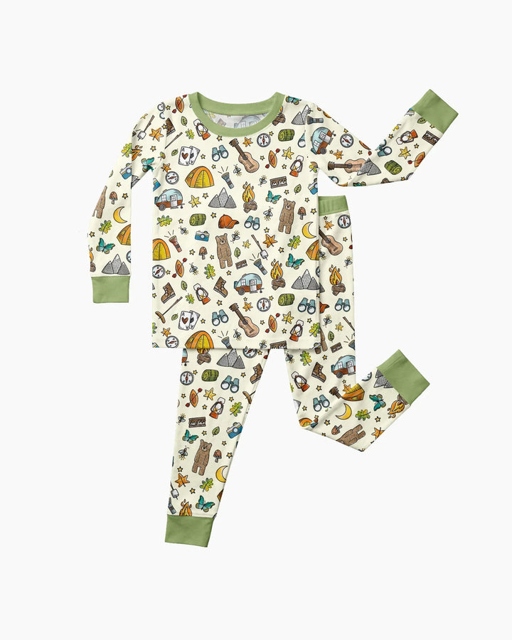 Zweiteiliges Langarm-Pyjama-Set mit Sommerfrüchten
