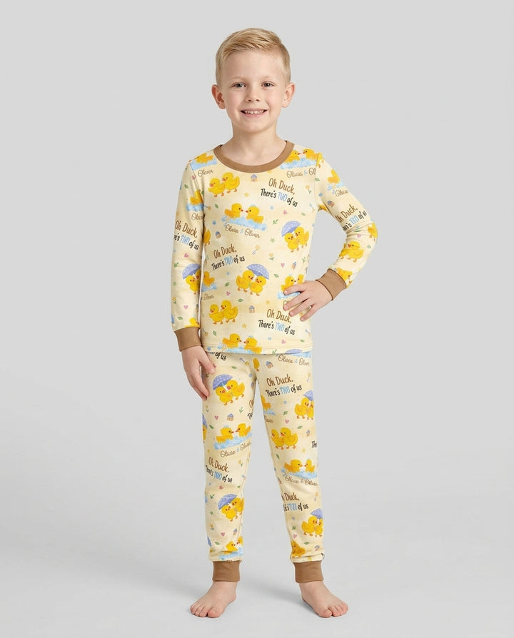 Oh Duck There's Two Of Us Twin Bamboo Two Piece Long Sleeve Pajama Set