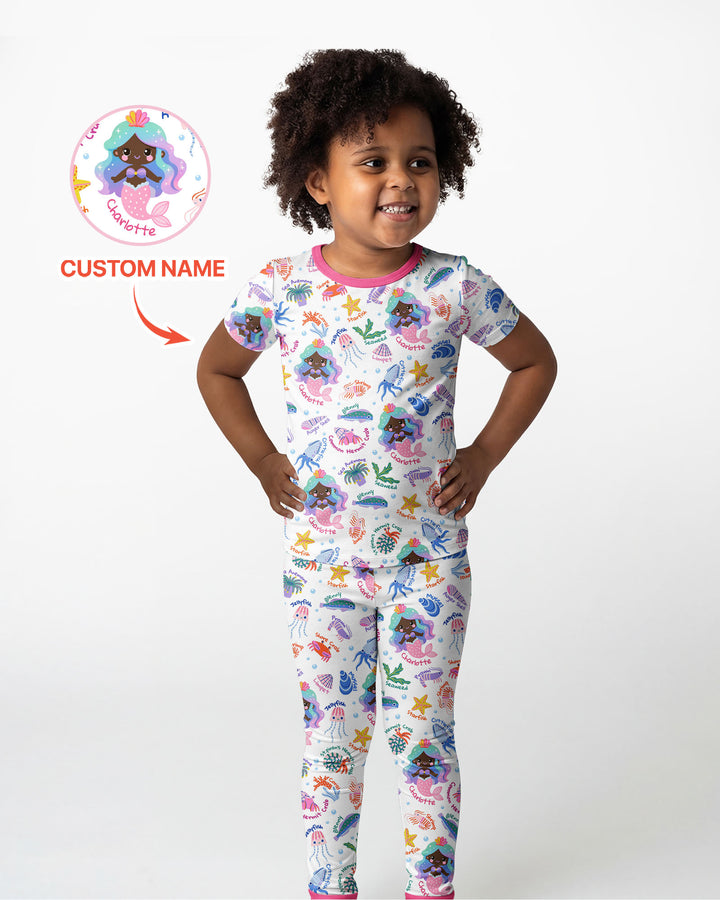 Zweiteiliges, kurzärmliges Pyjama-Set mit Marienkäfern