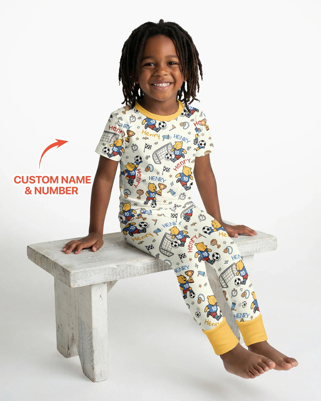 Zweiteiliges, kurzärmliges Pyjama-Set mit Marienkäfern