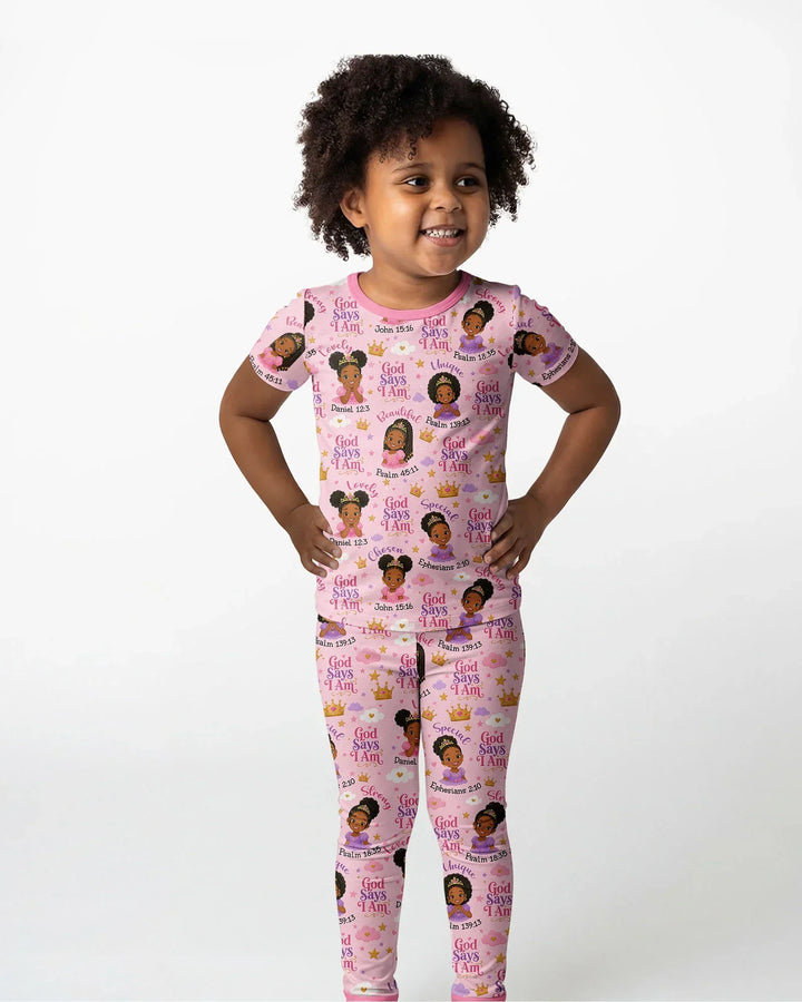 Zweiteiliges, kurzärmliges Pyjama-Set mit Marienkäfern