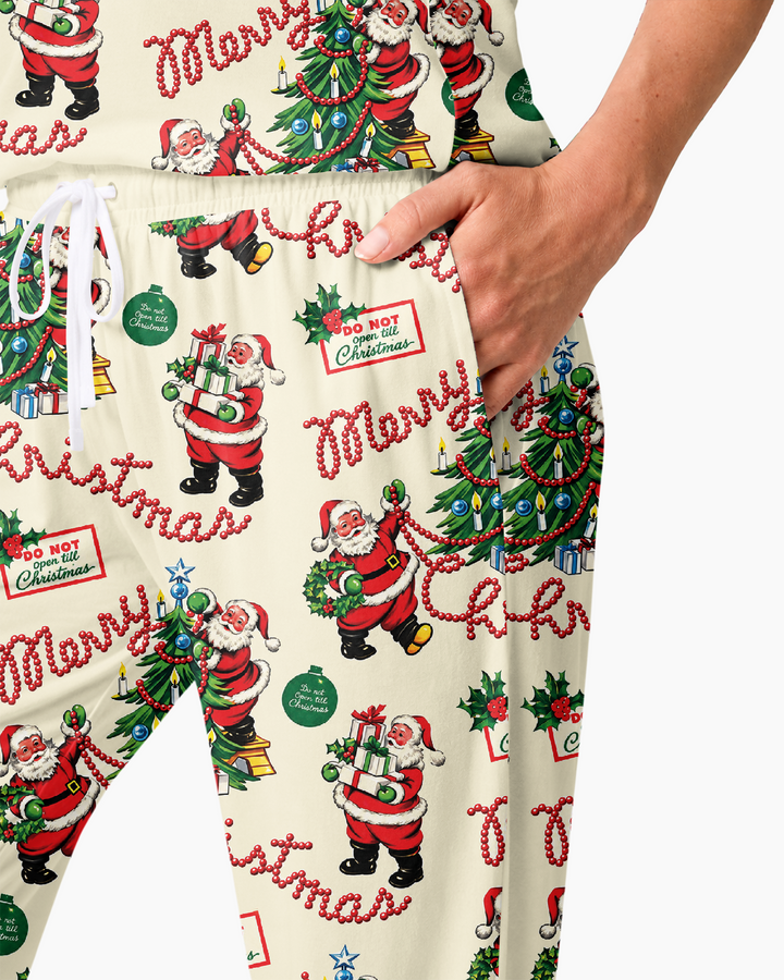 Funny Christmas Santa Bamboo Women Pajama Set