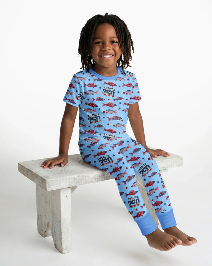 Zweiteiliges, kurzärmliges Pyjama-Set mit Marienkäfern