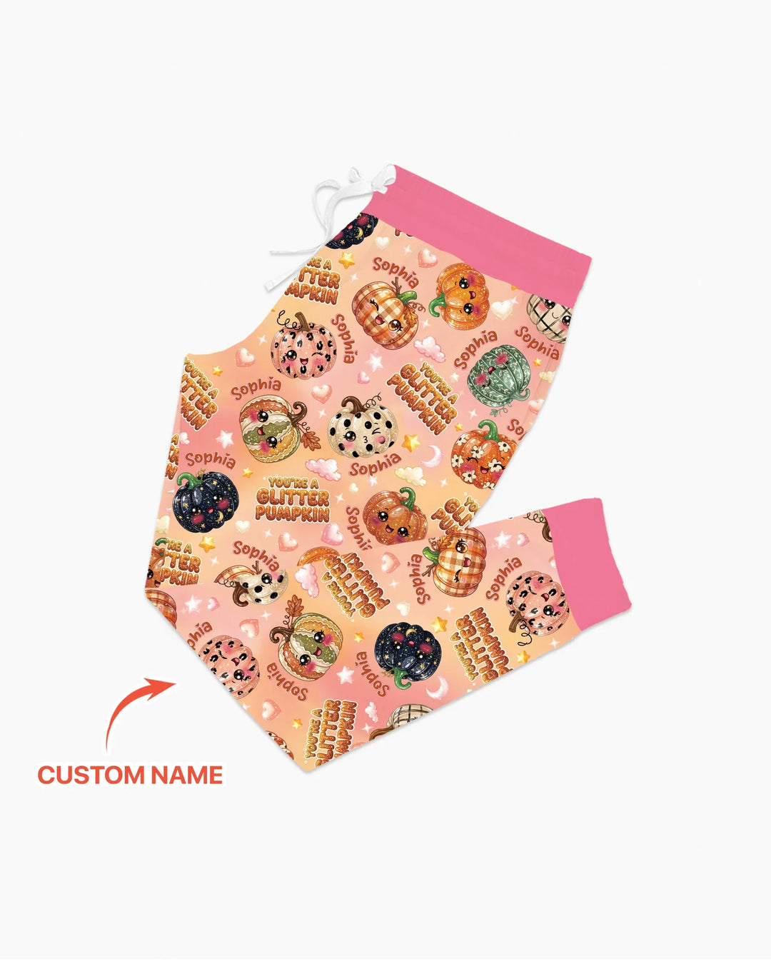 Custom Name You're A Glitter Pumpkin Bamboo Women Pajama Set