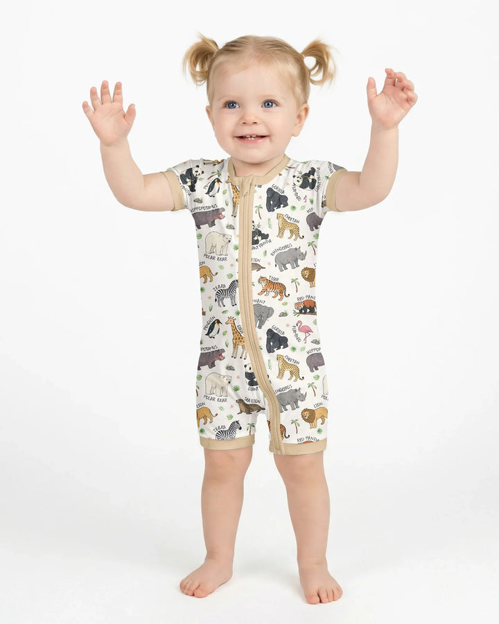 Safari Animals Bamboo Shorty Zippy