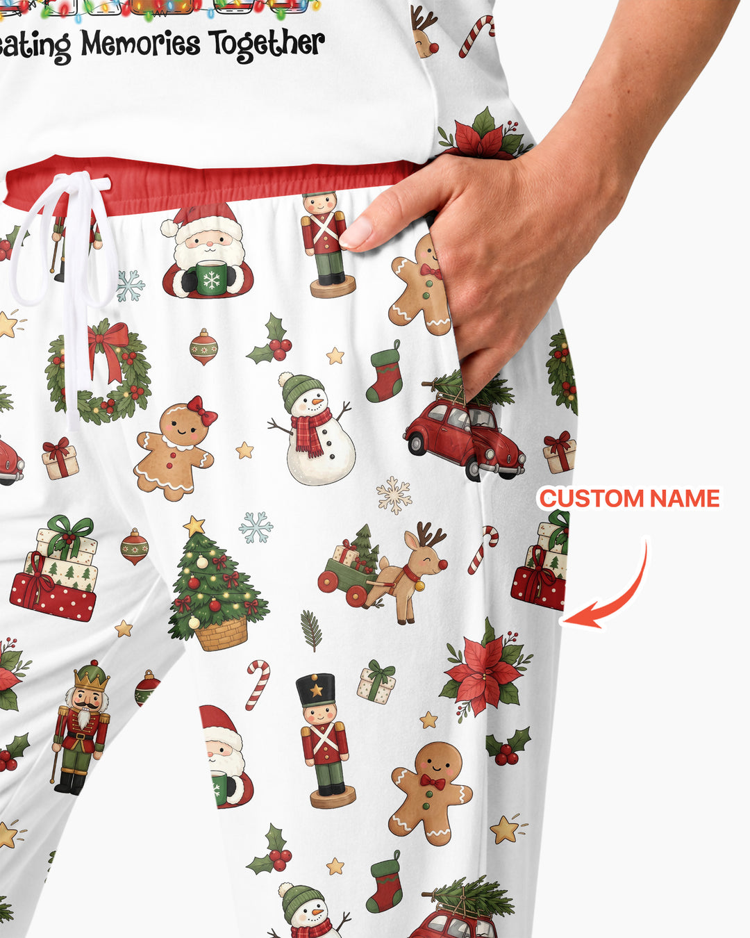 Custom Name Christmas 2026 Crew Bamboo Women Pajama Set