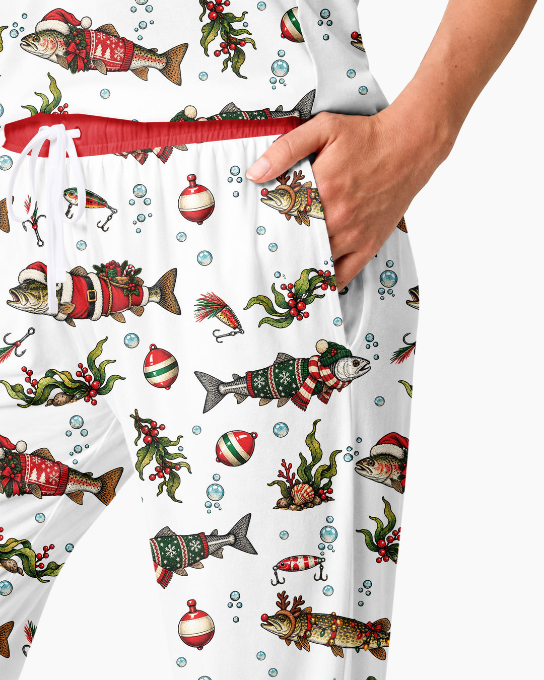 Christmas Trout Fishing Bamboo Women Pajama Set