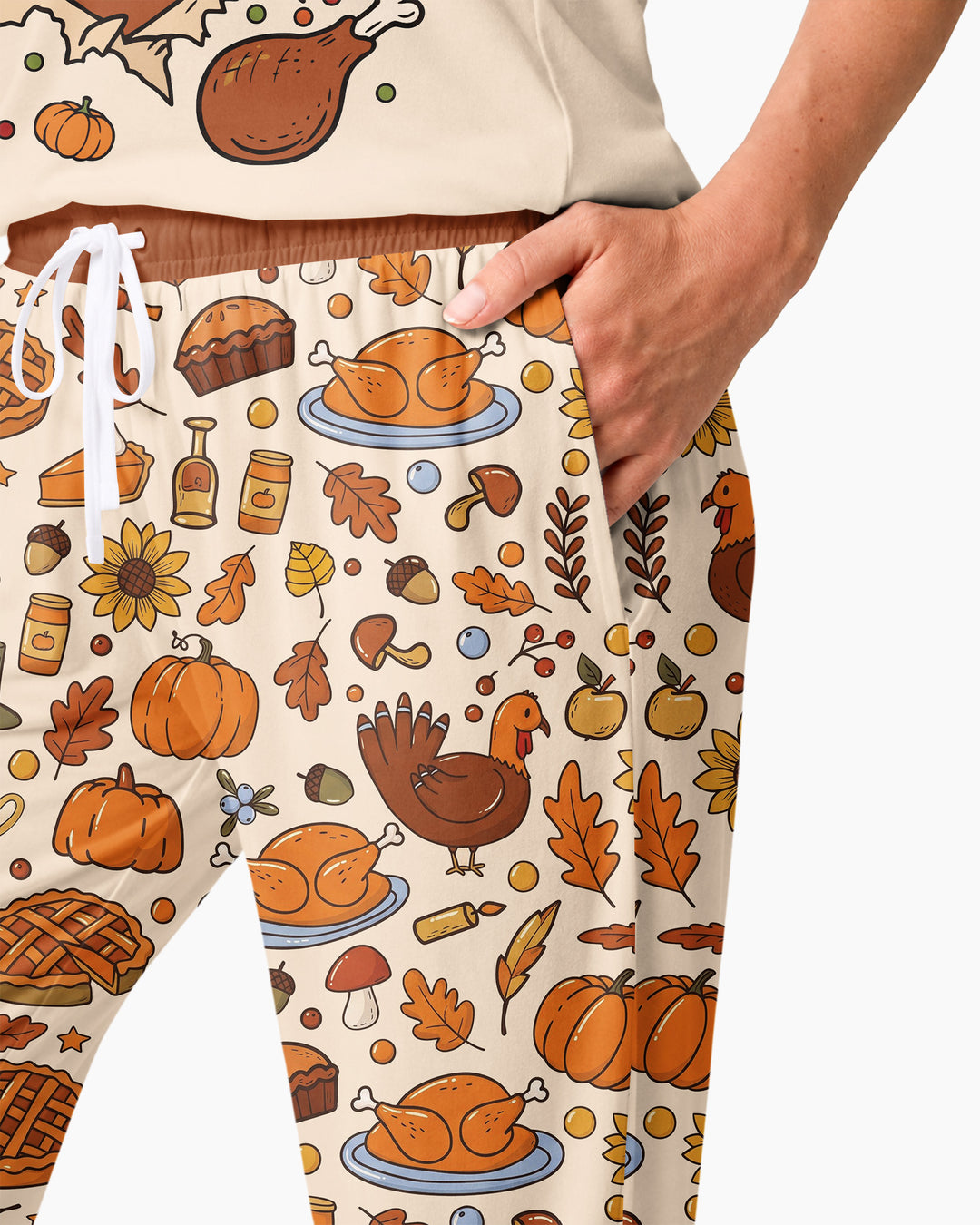 Funny Turkey on Thanksgiving Bamboo Women Pajama Set