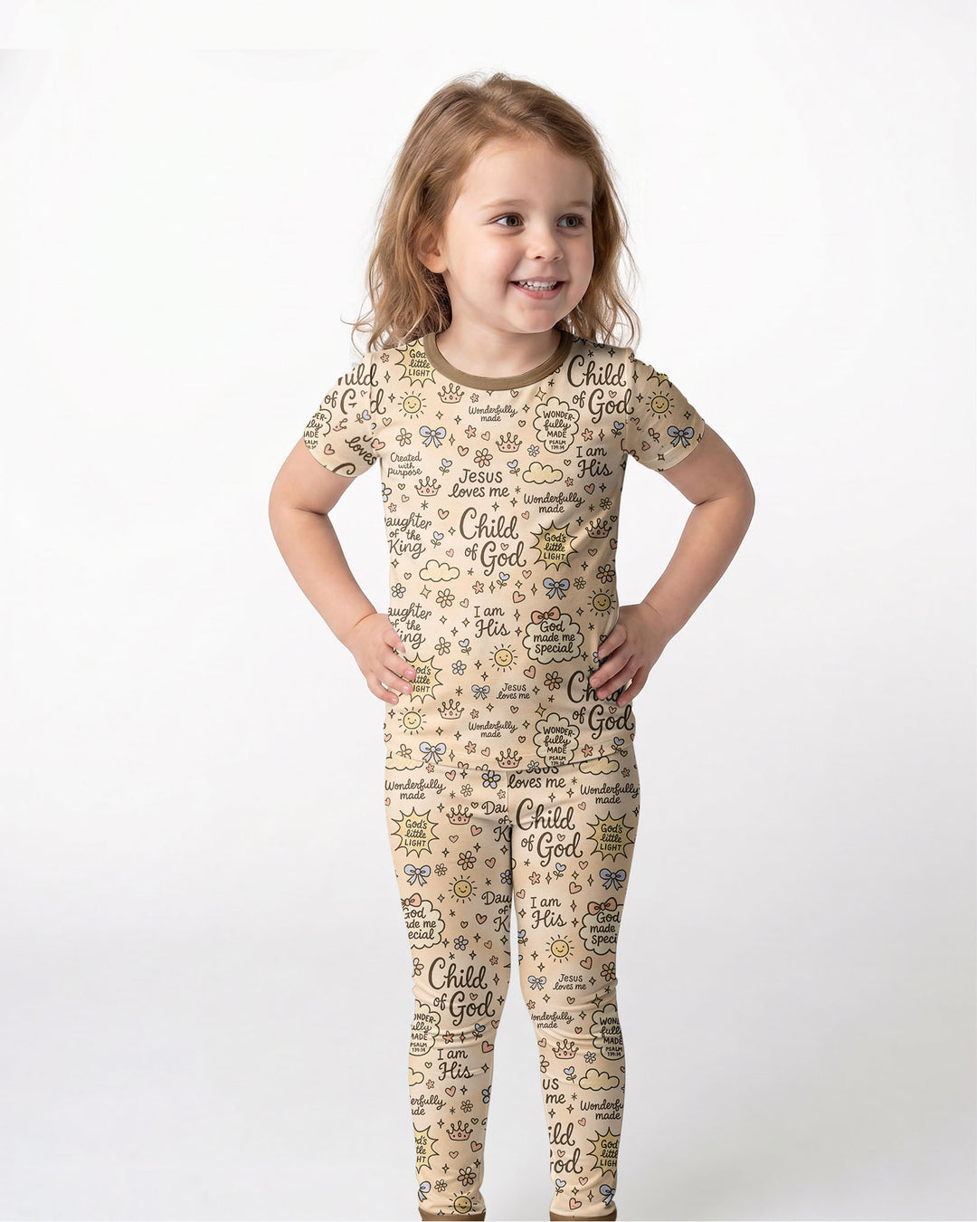 Zweiteiliges, kurzärmliges Pyjama-Set mit Marienkäfern