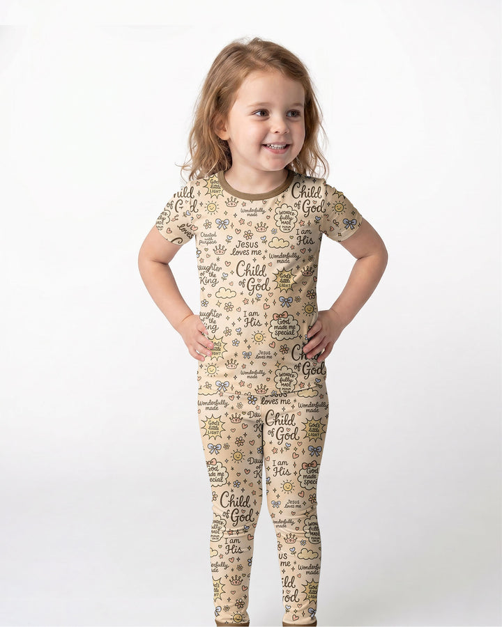Zweiteiliges, kurzärmliges Pyjama-Set mit Marienkäfern