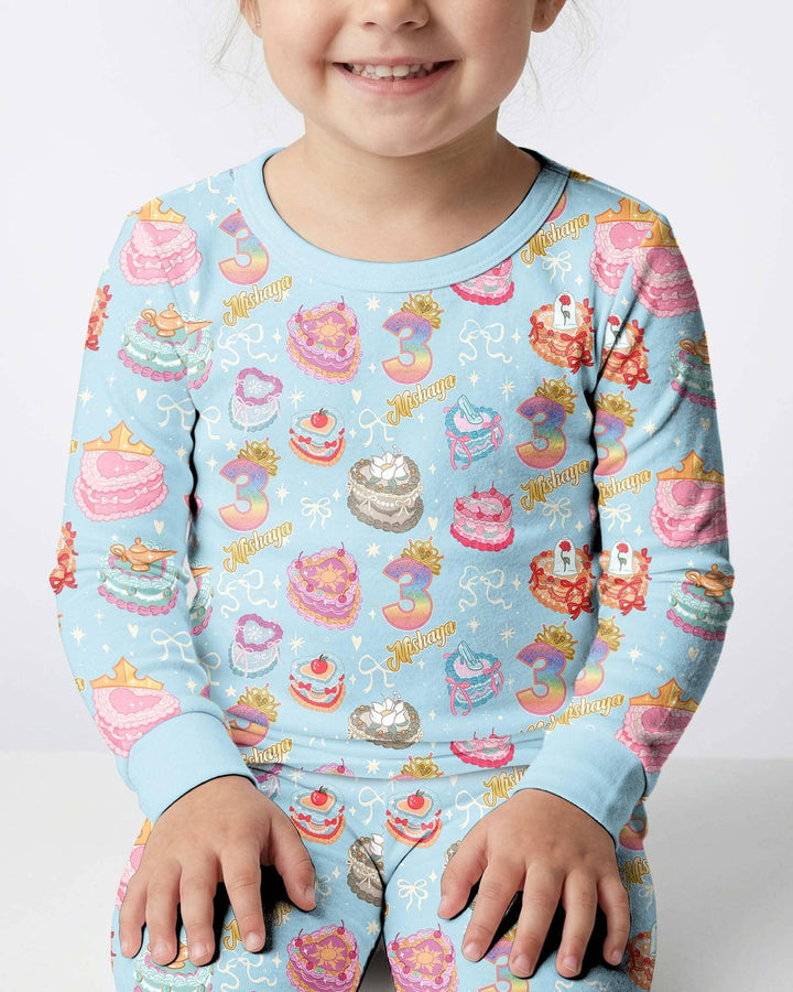 Zweiteiliges Langarm-Pyjama-Set mit Sommerfrüchten