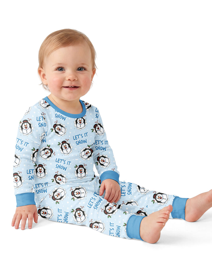 Funny Snowman Bamboo Two Piece Long Sleeve Pajama Set