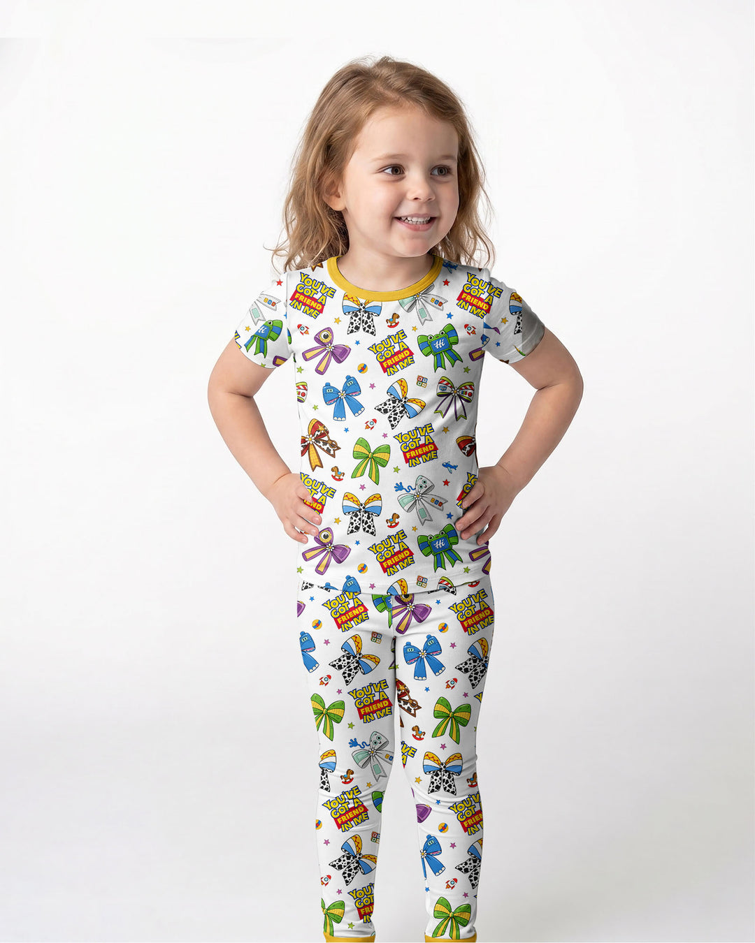 Magical Mirror Bow Bamboo Two Piece Short Sleeve Pajama Set