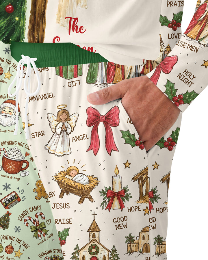 Jesus Is The Reason For The Season Family Matching Bamboo Men's Pajama Set