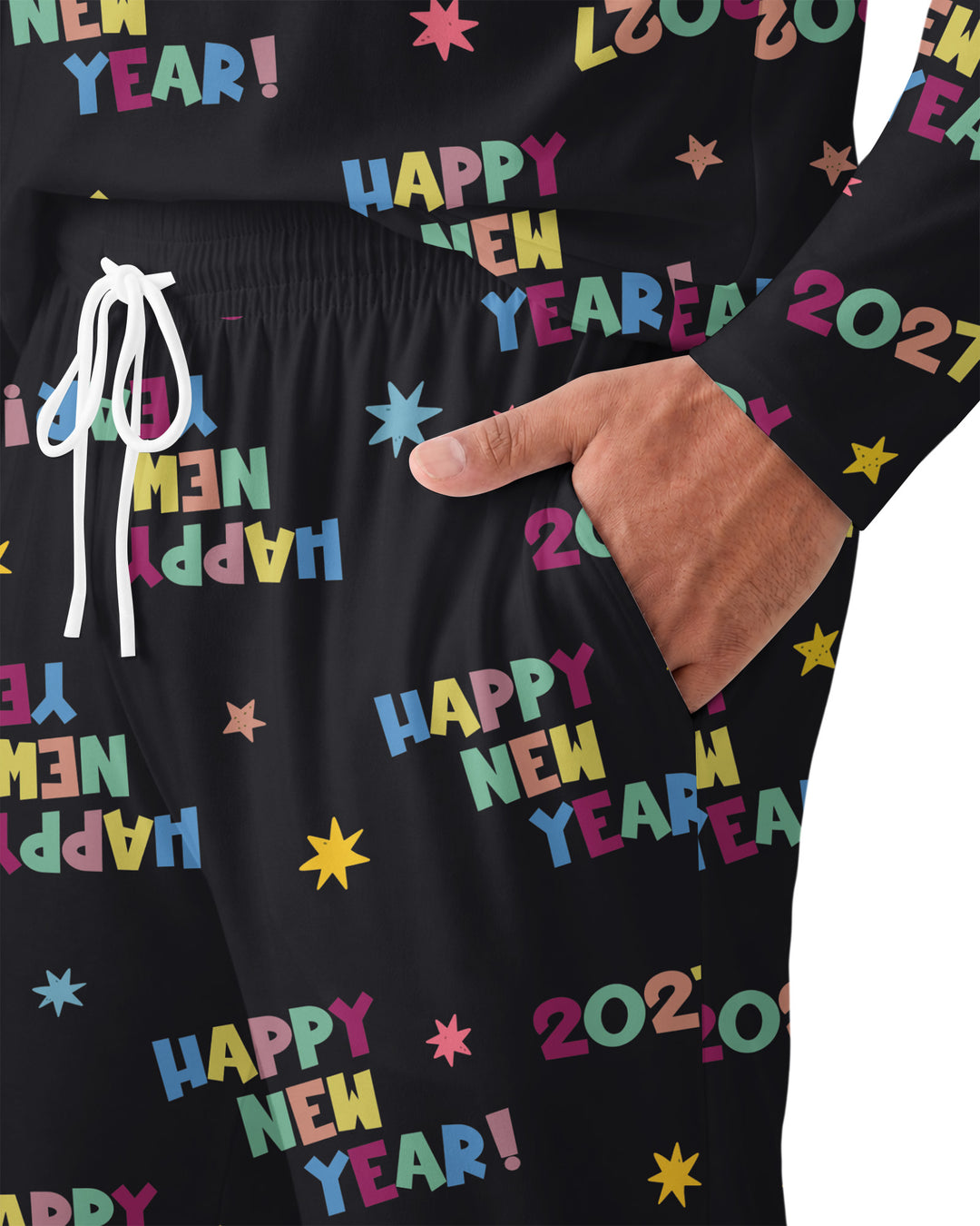 Retro Happy New Year 2027 Bamboo Men's Pajama Set